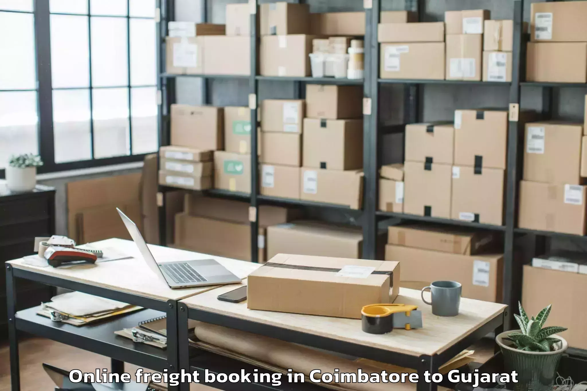 Professional Coimbatore to Visnagar Online Freight Booking